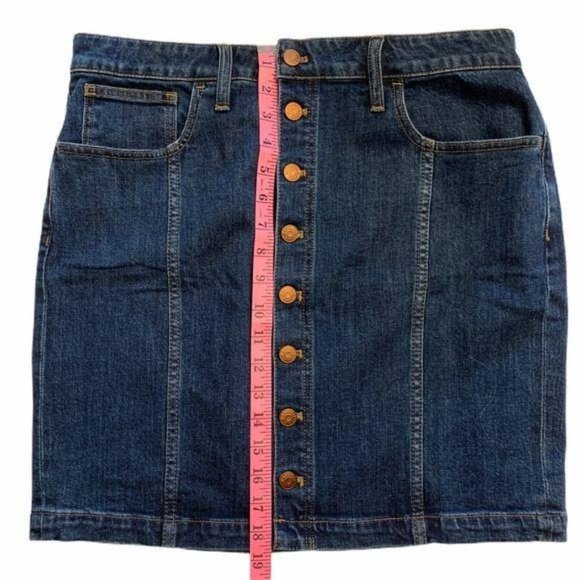 NWT Madewell Size 31 Denim Jean Button Front Straight Mini Skirt Pfeiffe… - Picture 14 of 15